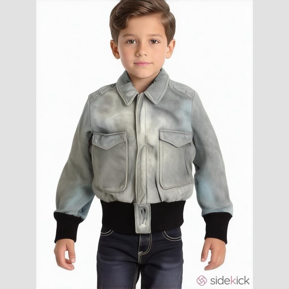 Oxford Leather Moto Bomber Jacket Gray Plaid Lined Medium Large